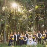 Bridal-party-in-forest-setting
