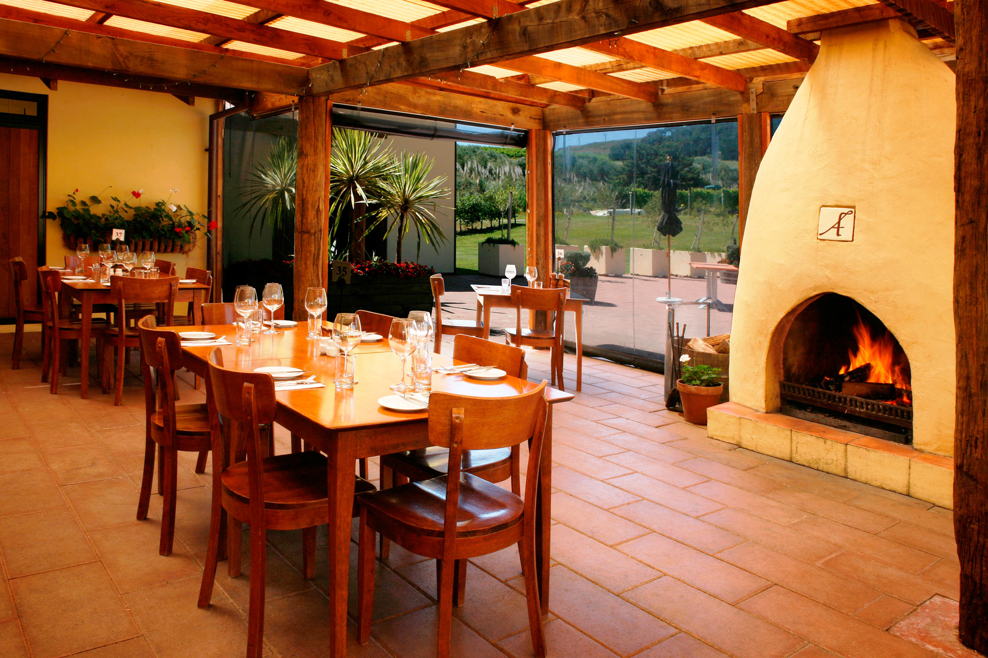 Courtyard fireplace 2